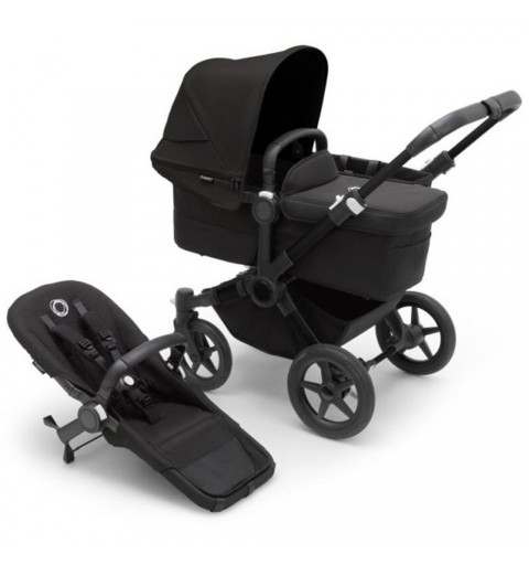 Bugaboo Donkey 5 Mono  - rozwojowy wózek wielofunkcyjny, zestaw 2w1 z opcją 3w1 i 4w1 | Black / Black / Midnight Black